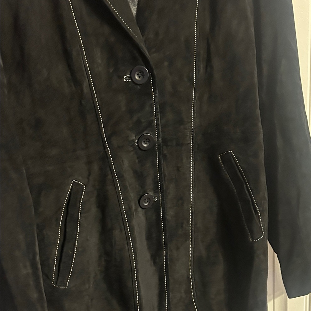 Suede Tailored Long Jacket